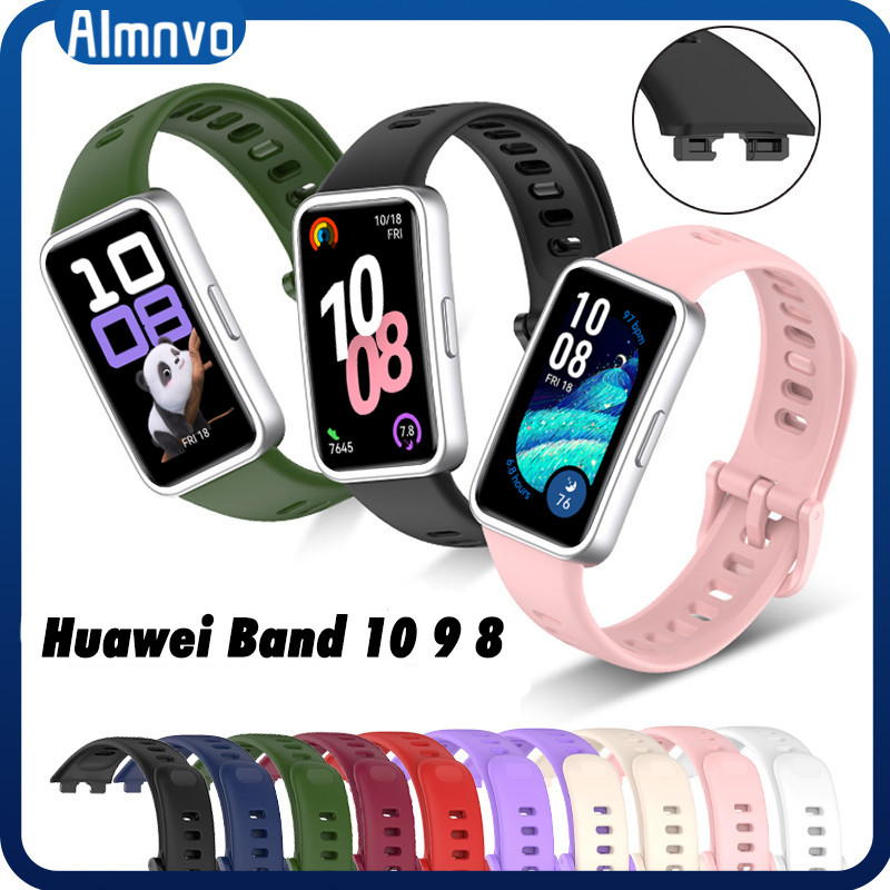 สายซิลิโคน for Huawei Band 10/9/8 NFC เปลี่ยนอุปกรณ์เสริมยางนุ่มแบบสปอร์ต for Smartwatch Huawei Band 10/9/8