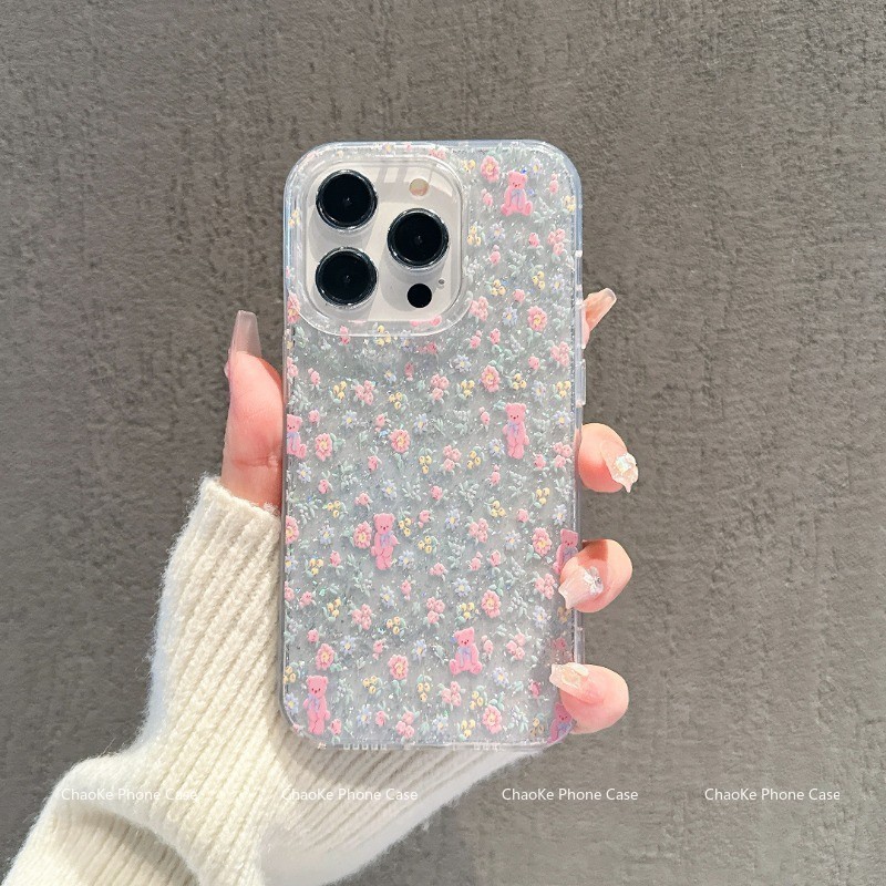 สำหรับ เคสไอโฟน11 ไอโฟน 13 ไอโฟน 16 pro max ไอโฟน15 ไอโฟน16 ไอโฟน 12 เคสโทรศัพท์กลิตเตอร์ใส DLSFK022