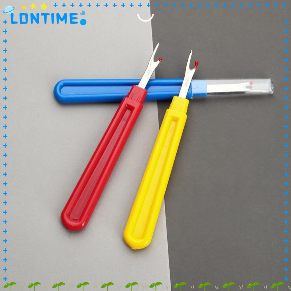 LONTIME Stitch Unpicker, เหล็กพร้อมฝาปิดเครื่องมือเย็บผ้า, น้ําหนักเบา 4 สีพลาสติก Handle Thread Taker เย็บ