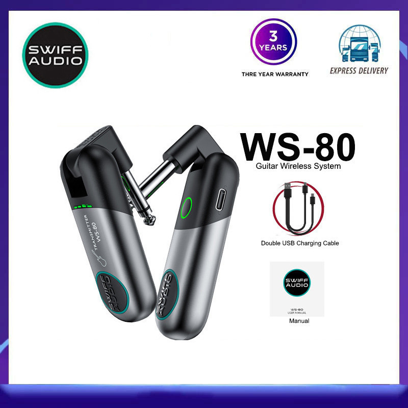 Swiff Audio WS-80 ระบบไร้สายกีตาร์ดิจิตอล UHF แบบชาร์จไฟได้ (WS80)