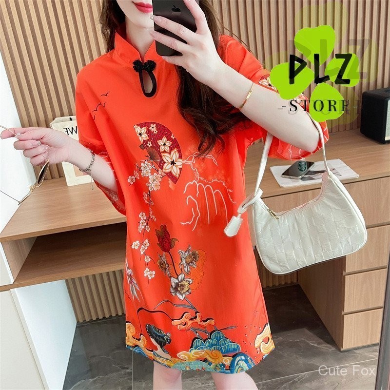 สไตล์ qipao เสื้อผ้าปีใหม่ 2025 Cheongsam ชุดผู้หญิง Pluse ขนาด Cny ชุด 新gance shirt 新年女装2025 ชุดเดร