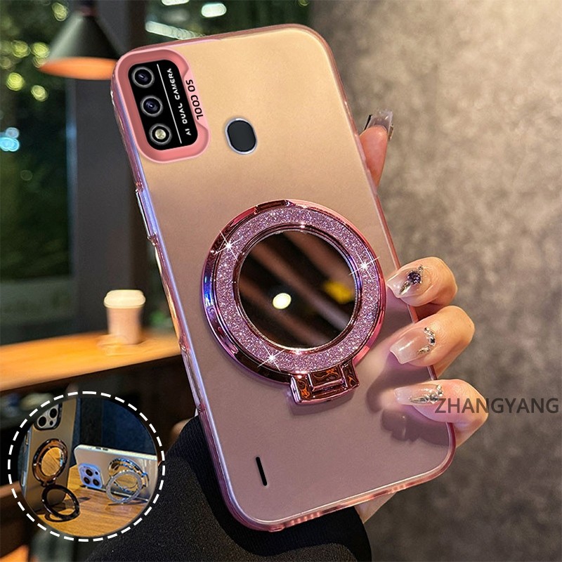 เคสสําหรับ ITEL A48 A59 เคสโทรศัพท์กระจกแวววาวซิลิโคนฝ้าเคลือบความงามสไตล์ดีไซน์ใหม่ ราคาถูก Shopee Lazada