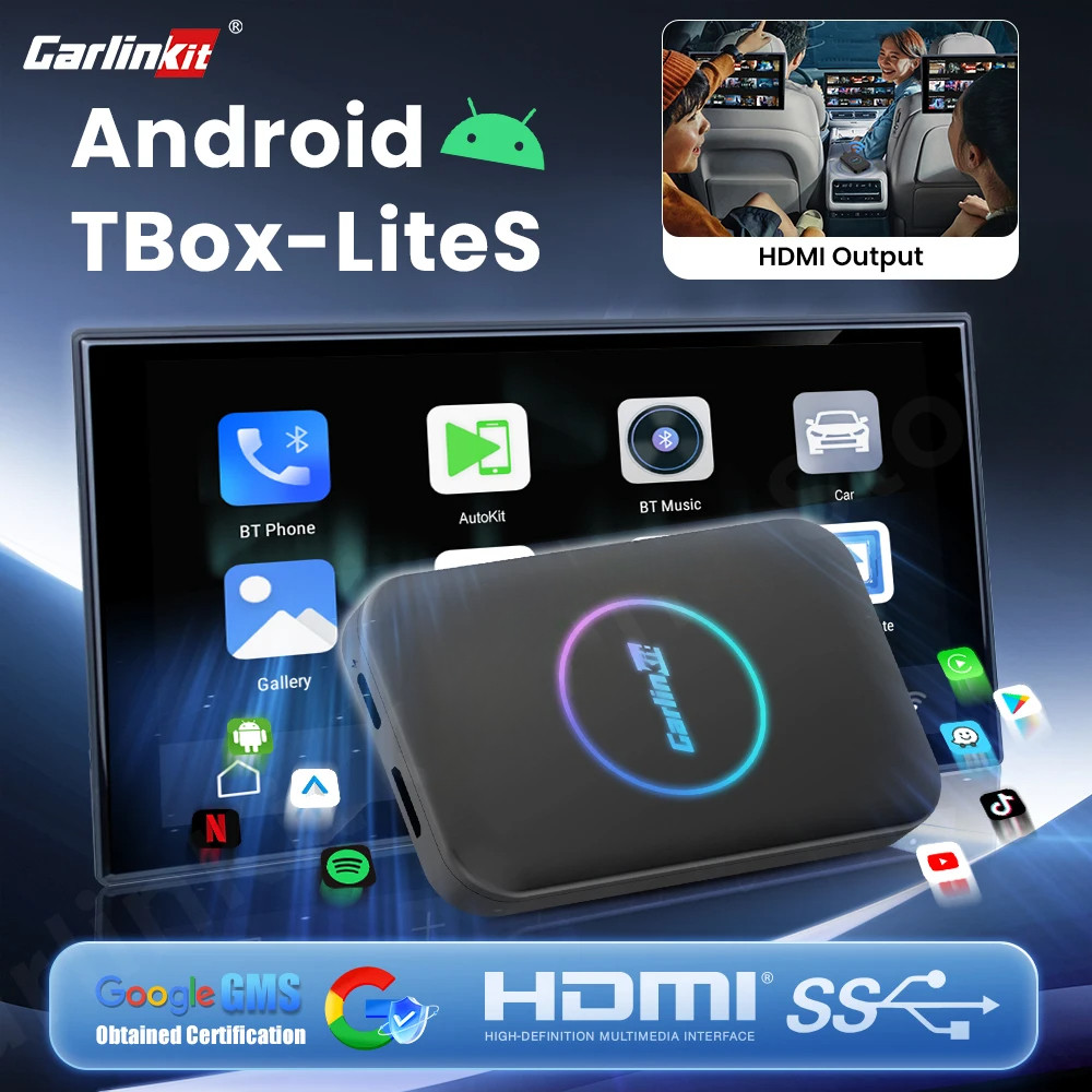 2025 CarlinKit TBox LiteS Android Ai กล่อง Android Auto CarPlay ไร้สาย Adatper เอาต์พุต HDMI สําหรับ