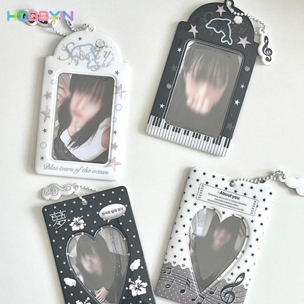 HOBBYIN Kpop Photocard Holder, PVC Mini Idol Photo Frame, ของขวัญการ์ตูน Y2K สไตล์ผู้ถือบัตร