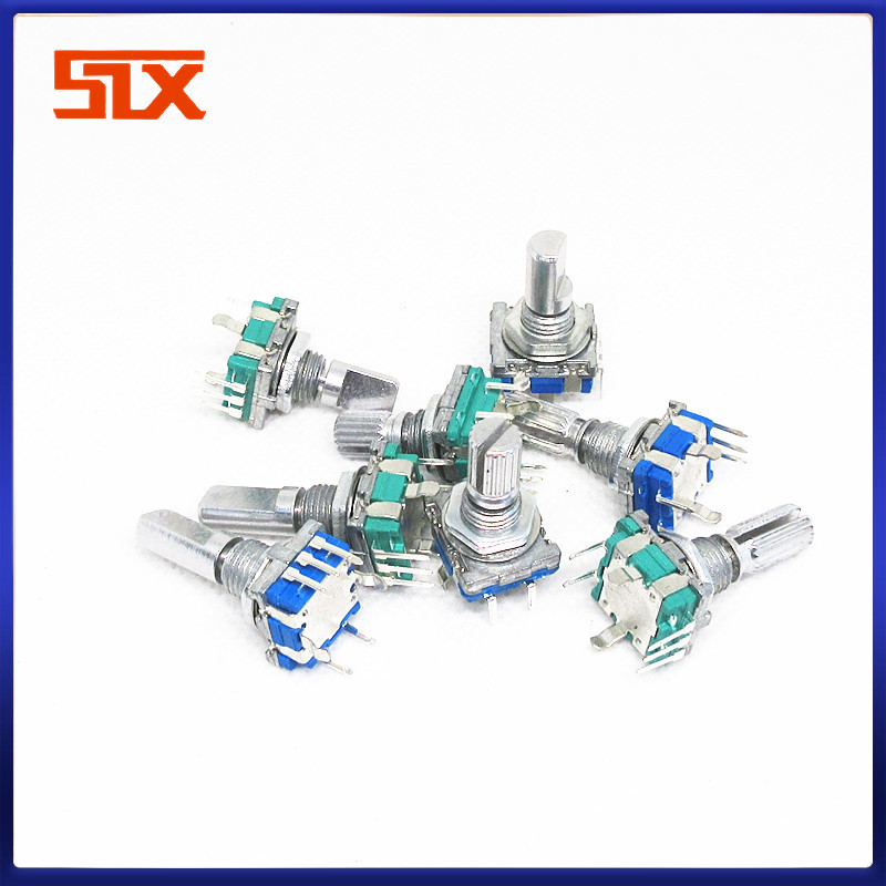 EC11 Rotary Encoder Encoding สวิทช์ EC11 Digital Potentiometer พร้อมสวิตช์ห้าขาความยาว 20 มม. 15 มม.