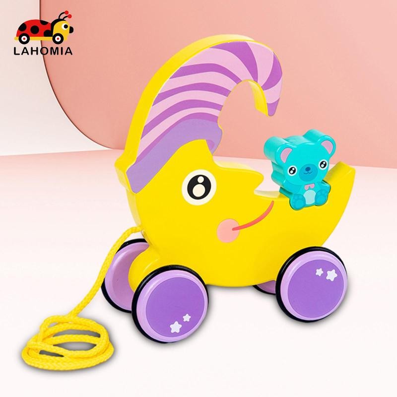 ลาโฮเมีย ไม้เดินดึงของเล่นดึงของเล่นการเรียนรู้ในช่วงต้นปรับมอเตอร์ทักษะไม้ดึง4ปีเด็กชายหญิงเด็ก - รูปที่ 7