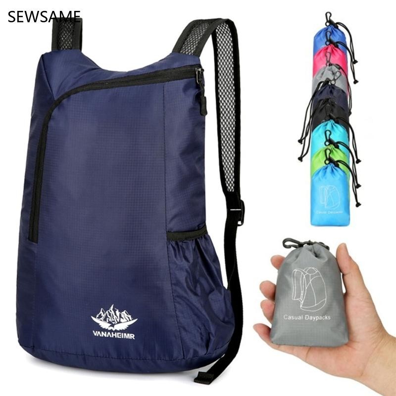 SEWSAME กระเป๋าเป้สะพายหลังแบบแพ็คได้เดินป่า Daypack กระเป๋ากันน้ําสําหรับปีนเขาขี่แคมป์ปิ้ง