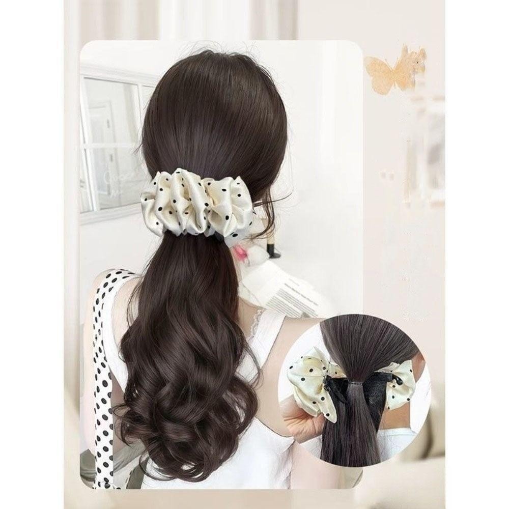 อาร์ แฮร์พีชหางม้า,สไตล์บัลเล่ต์ชั้นสีขาวลายจุดกุทัณฑ์ผมหางม้า,ต่อผมหรูหรายาวสังเคราะห์หยิกหยักวิกผมพรรค - รูปที่ 4