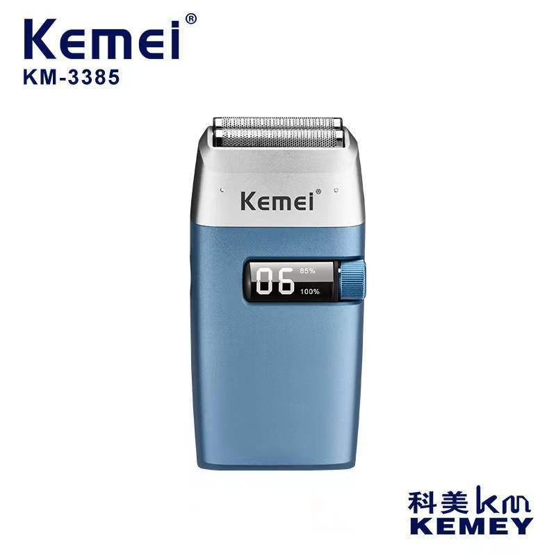 KemeiKM-3385 มีดโกนแบบพกพามีดโกนแบบลูกสูบ LCD LCD Digital Display มีดโกนไฟฟ้า 6NDU