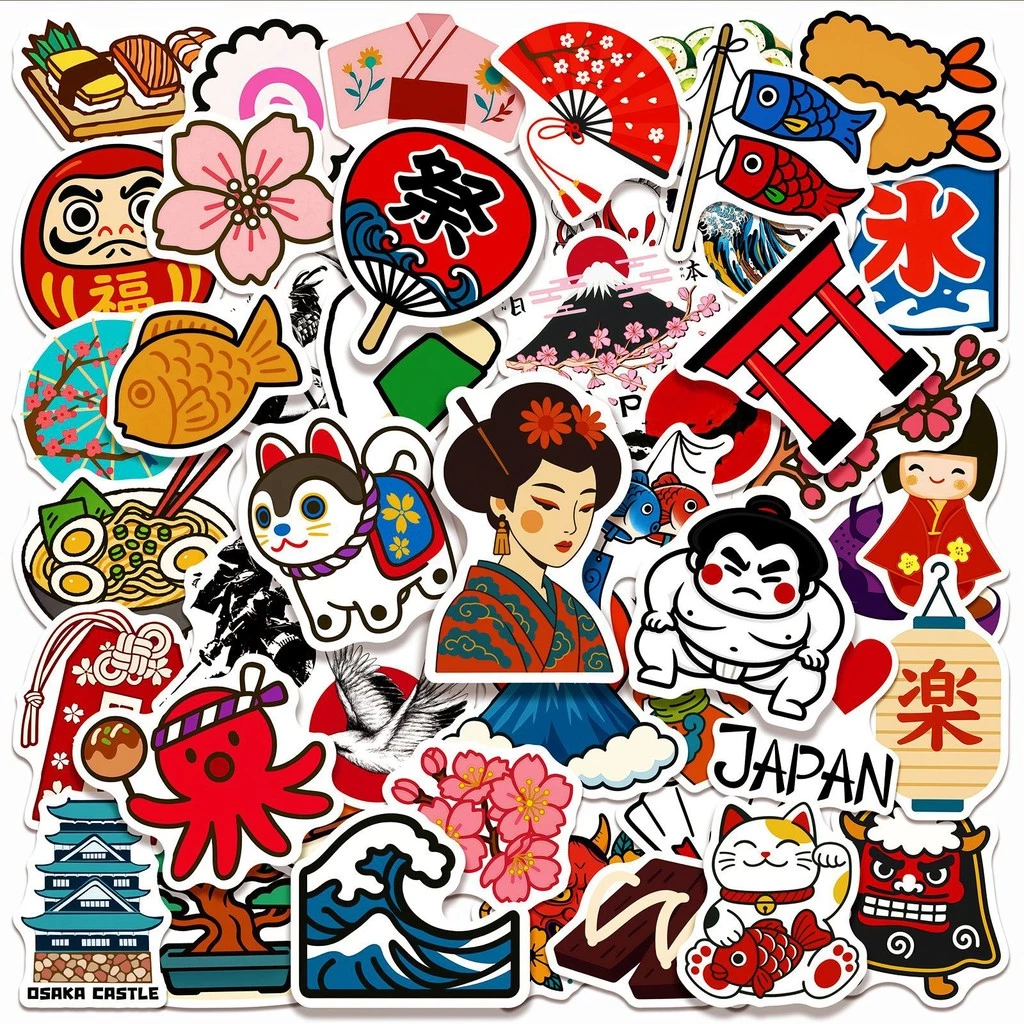 ❉ สติ๊กเกอร์วัฒนธรรมดั้งเดิมญี่ปุ่น 01 ❉ 50 ชิ้น/เซ็ต DIY แฟชั่นสติ๊กเกอร์ Doodle กันน้ํา
