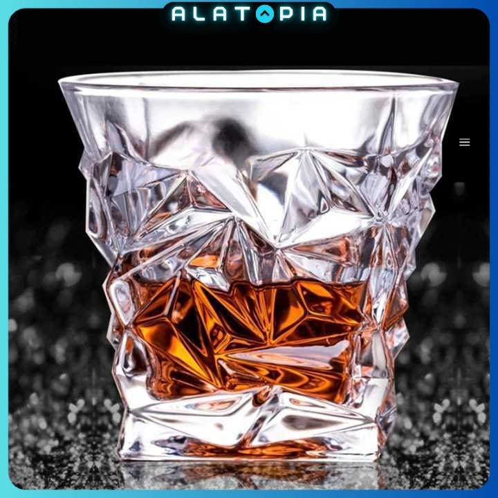 One Two Cups Whisky Cocktail Crystal Diamond Rock Glass 300ml - YJ103