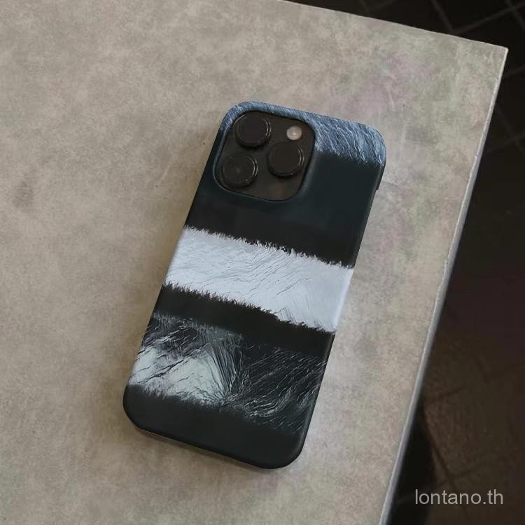 Blue Striped Stitching Simple Unique Nicheสไตล์Frostedเคสโทรศัพท์เหมาะสําหรับIphone 16promax 15plus 