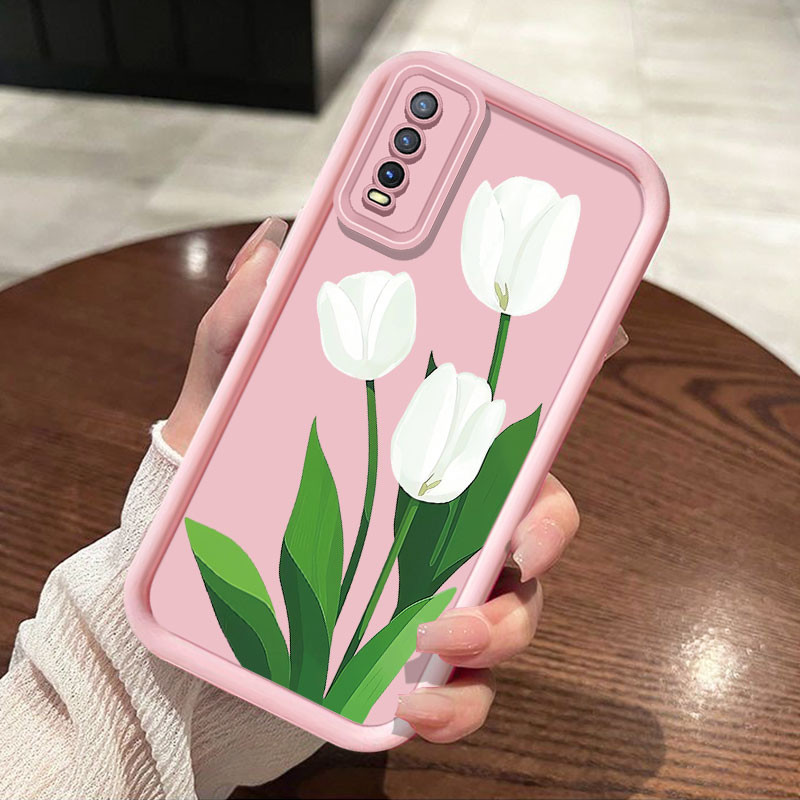 SAMSUNG ภาพประกอบศิลปะดอกทิวลิปเคสโทรศัพท์สําหรับsamsung Galaxy A12 A13 A14 A15 A20 A30 A21S A22 A55 A71 4Gแฟชั่นที่มีอยู่เคสกันกระแทก