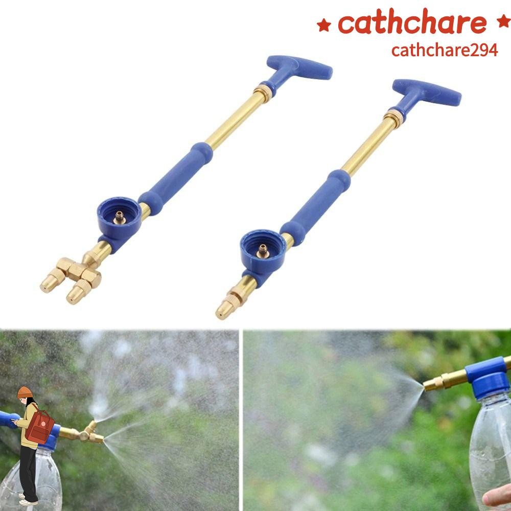 Cathchare294 เครื่องพ่นชลประทาน,แรงดันสูงเดี่ยว/คู่หัว Atomizing Misting หัวฉีด,แบบพกพาทองเหลืองปรับ Push-pull หัวฉีดน้ํา