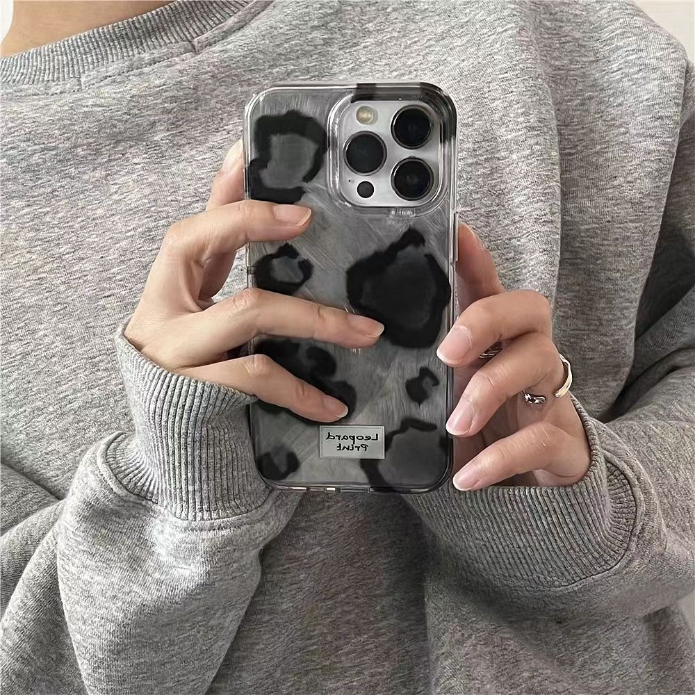 Good ขนนกสุดหรูตก แต่งกลิตเตอร์กันกระแทก อ่อน IPhone 16 11 15 12 7Plus 14 13 Pro Max XR 14 8 7 Plus X XSMaxพิมพ์เสือดาว