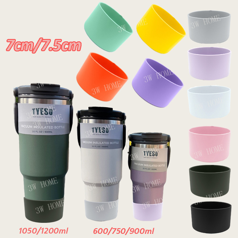 ขวดน้ําซิลิคอน Boot,7 ซม.ซิลิโคน Boot สําหรับ Tyeso Tumbler 600/750/900ml,7.5 ซม.ซิลิโคนสําหรับ 1200ml Tumbler Anti-Slip แขนป้องกัน, Stanly40oz Anti-Fall ยางด้านล่าง