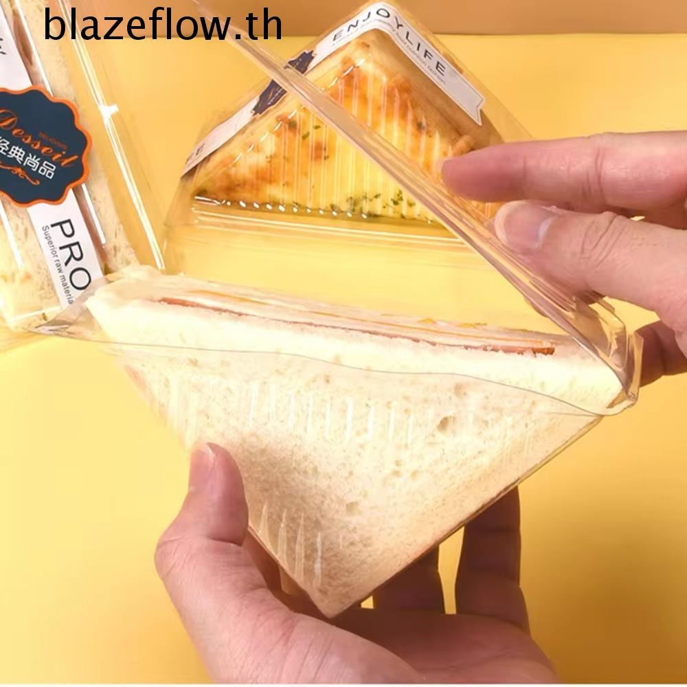 Blazeflow 100 ชิ้นกล่องบรรจุภัณฑ์แซนวิชแบบใช้แล้วทิ้ง,โปร่งใสรวมฝาปิดแซนวิชกล่องซื้อกลับบ้าน,กล่องชี