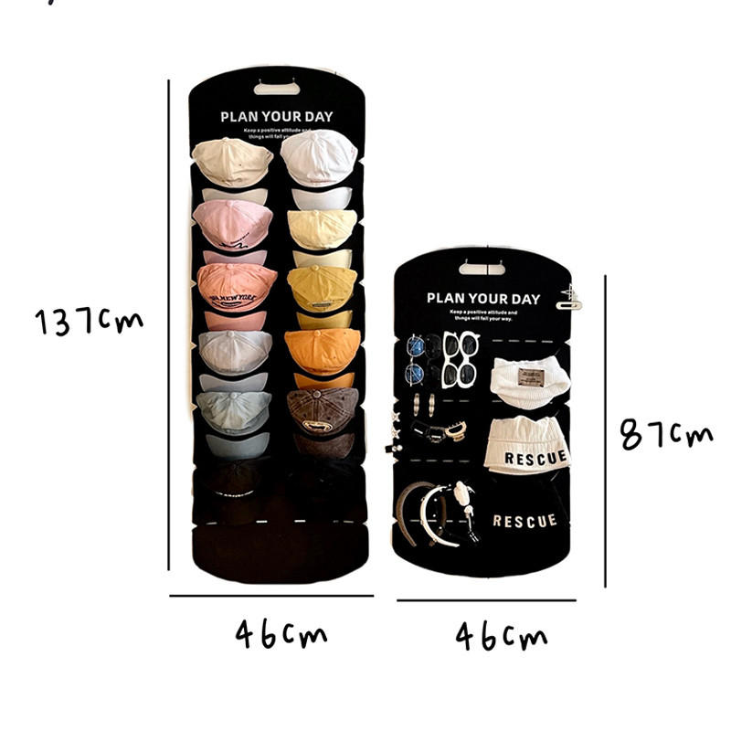 กระเป๋าเก็บหมวกติดผนังมัลติฟังก์ชั่ชั้นเก็บแว่นตาห้องนอนอุปกรณ์จัดเก็บ - รูปที่ 7