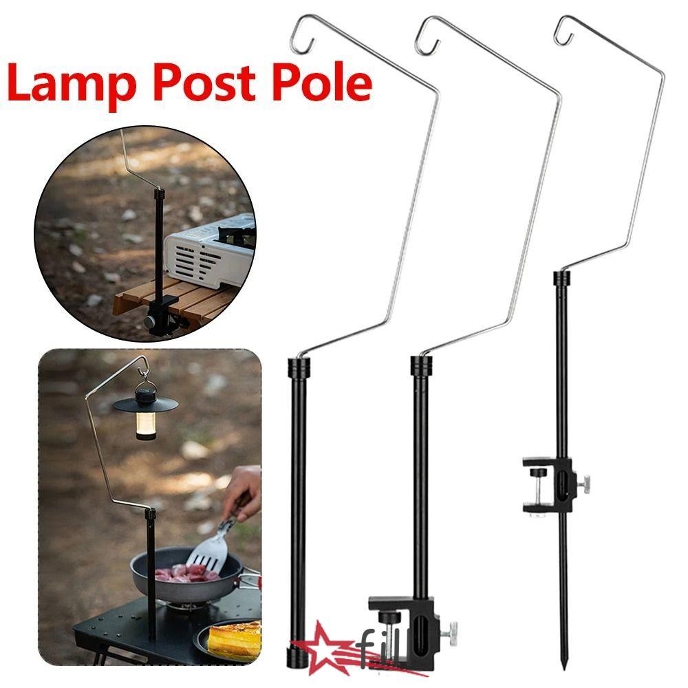 Fill 1 ชุด IGT ขาตั้งโคมไฟตั้งโต๊ะ, อลูมิเนียมอัลลอยด์สําหรับกลางแจ้ง Camping Light Fixing Holder, แบบพกพา Ultralight ตกปลาแขวน Light Camping โคมไฟโพสต์เสา