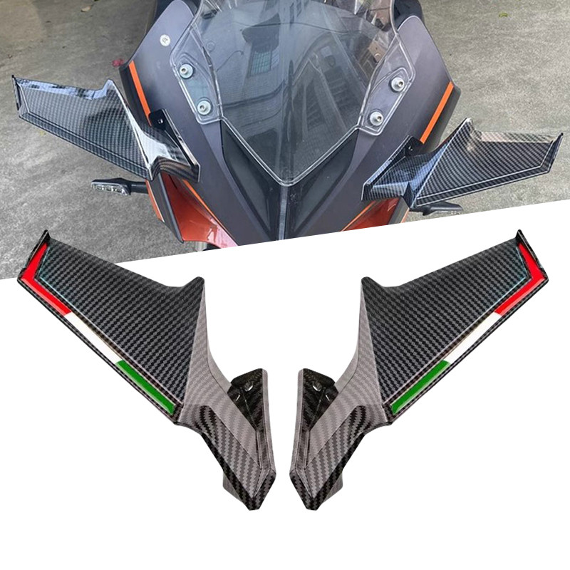 กระจกมองข้างรถจักรยานยนต์ CBR 650R Winglets ลมปีกปรับหมุนกระจกมองหลังสําหรับ Honda CBR650R CBR500R CBR400R 2019-2024