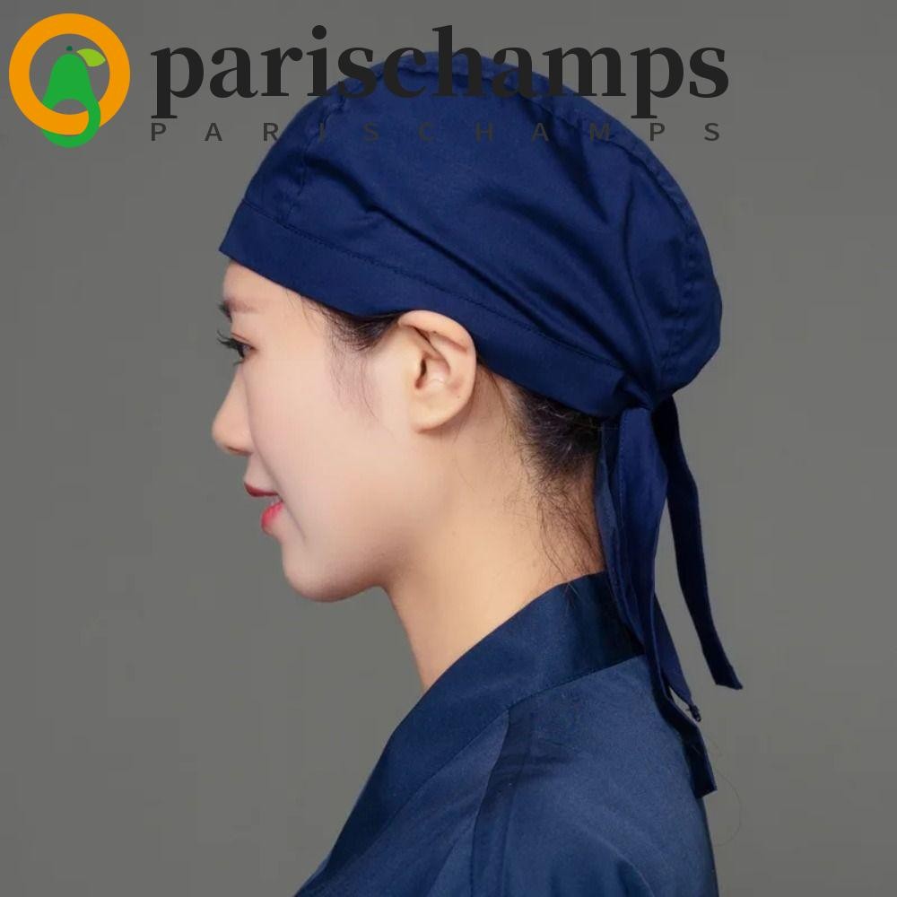 หมวกเชฟปารีสCHAMPS ปรับได้ ผ้าโพกหัวคลาสสิก กันฝุ่น สําหรับครัว คาเฟ่ บาร์