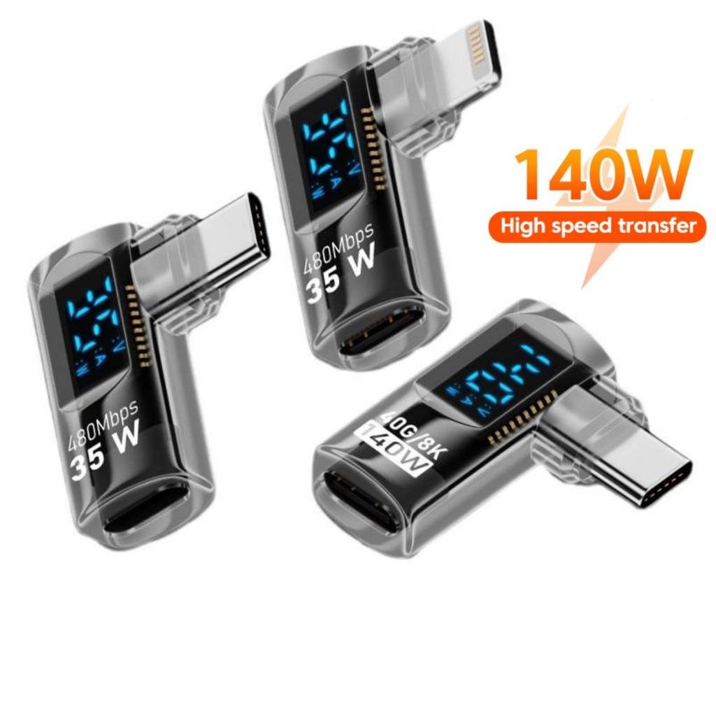 140w USB Type C OTG อะแดปเตอร์จอแสดงผลดิจิตอล Fast Charge Converter 40Gbps Data Transfer Connector PD35W อะแดปเตอร์ USB C
