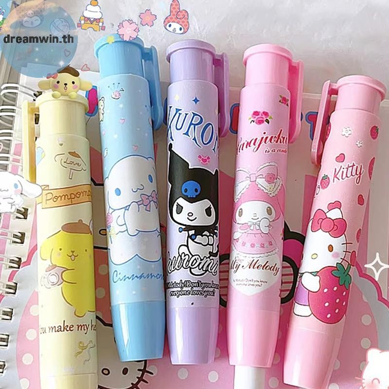 Dreamwin Creative Sanrio Kawaii กดยางลบอะนิเมะ Hello Kitty Kuromi My Melody Cinnamoroll การ์ตูนน่ารักเครื่องเขียนของขวัญอุปกรณ์สํานักงาน th