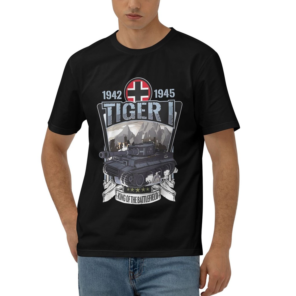 Vintage World War 2 German Tank Tiger I เสื้อยืดครบรอบปกติสําหรับผู้ชาย