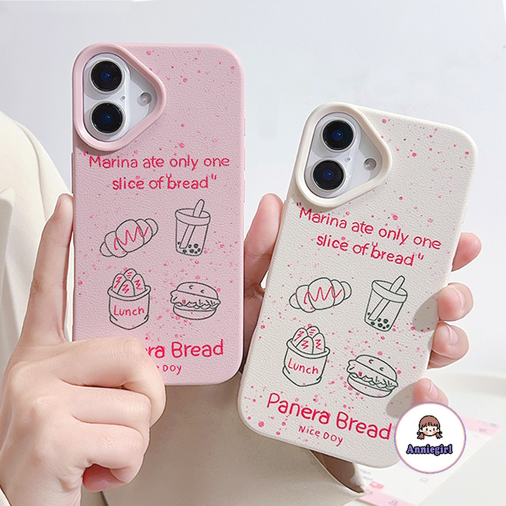 การ์ตูนขนมปังขนมหนังเคสโทรศัพท์สําหรับ IPhone 11 15 16 Pro Max 16 PLUS 12 14 13 Promax Dirt Resistance Soft TPU โทรศัพท์ปกหลัง
