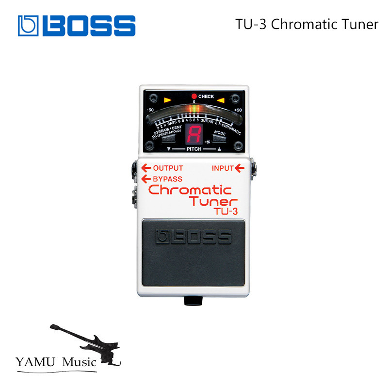 Boss TU-3 Chromatic Guitar และ Bass Tuner Pedal พร้อมบายพาสพร้อมฟรี Bonus Pedal Case TU 3