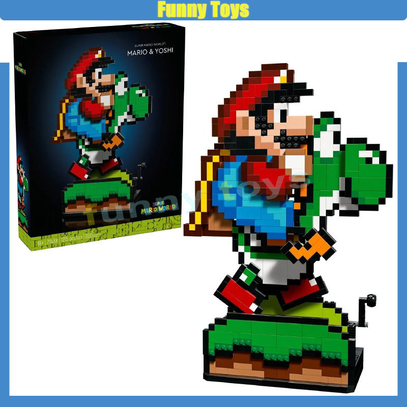 71438 Super Mario World: Mario & Yoshi Building Blocks ชุด 3D ปริศนาอิฐของเล่นสําหรับเด็กคริสต์มาสของขวัญ