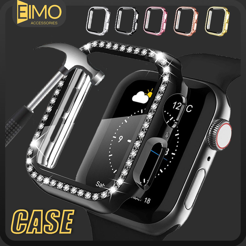 กระจกนิรภัย PC กรณี For IWatch Se 3 2 Apple Watch Series 11 10 9 8 7 6 5 4 40มม 44 41 45 46 38 42มม ฝาครอบป้องกันหน้าจอ