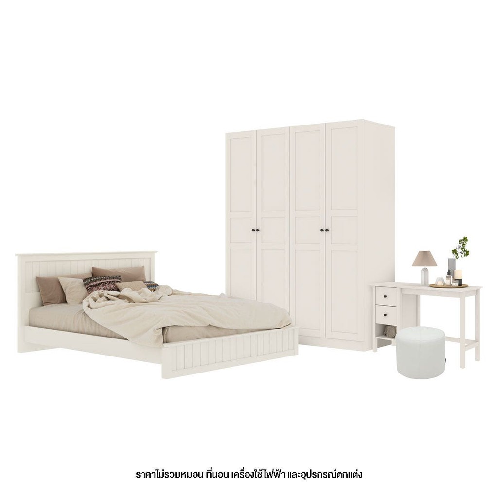 SB Design Square ชุดห้องนอน 6 ฟุต รุ่น Moneta สีครีม แบรนด์ KONCEPT FURNITURE