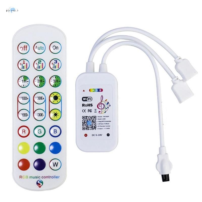 Tuya WiFi RGB Controller สําหรับ LED Strip Light 3528 2835 5050 RGB Controler พร้อมรีโมทคอนโทรล 24 คีย์