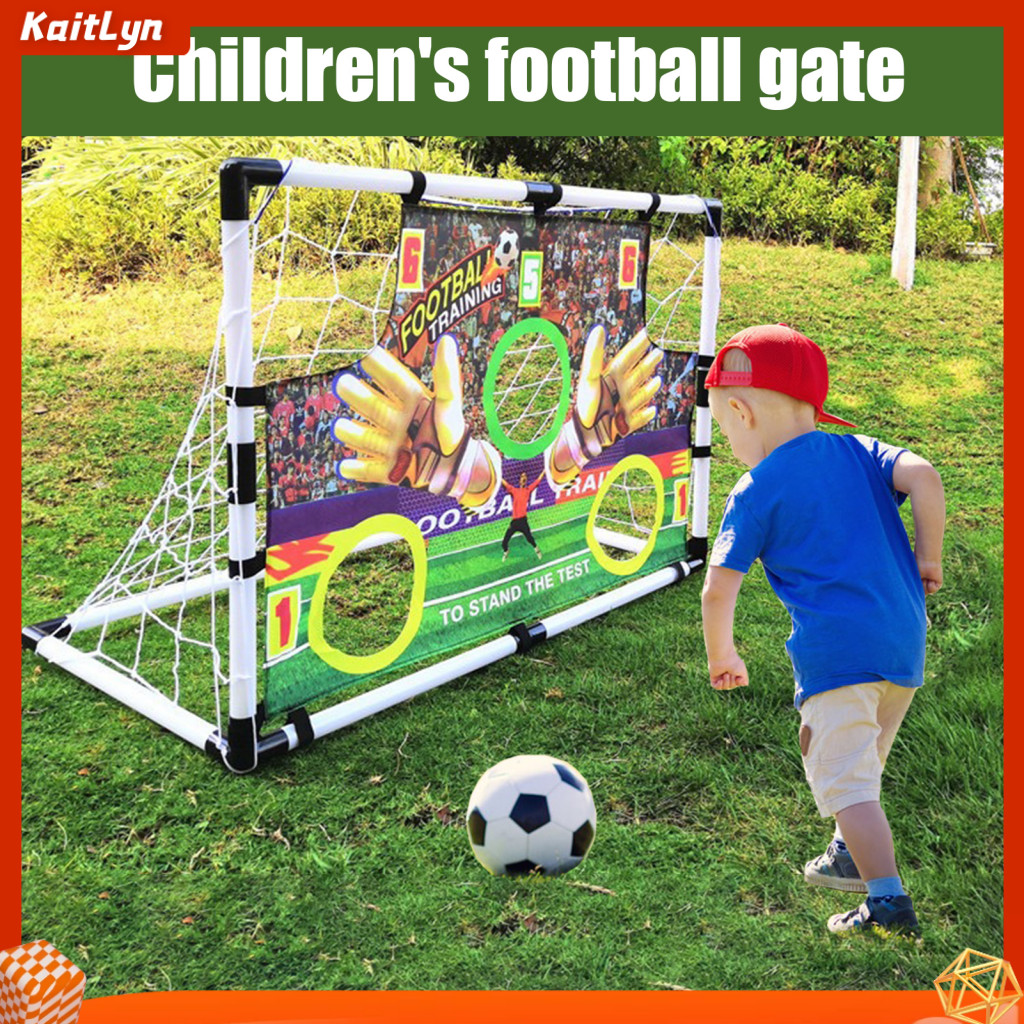 <Kaitlyn> Park Soccer Goal เด็กฟุตบอลเป้าหมายพับฟุตบอลชุดสําหรับเด็กพร้อมลูกบอลและปั๊มในร่มการฝึกอบร