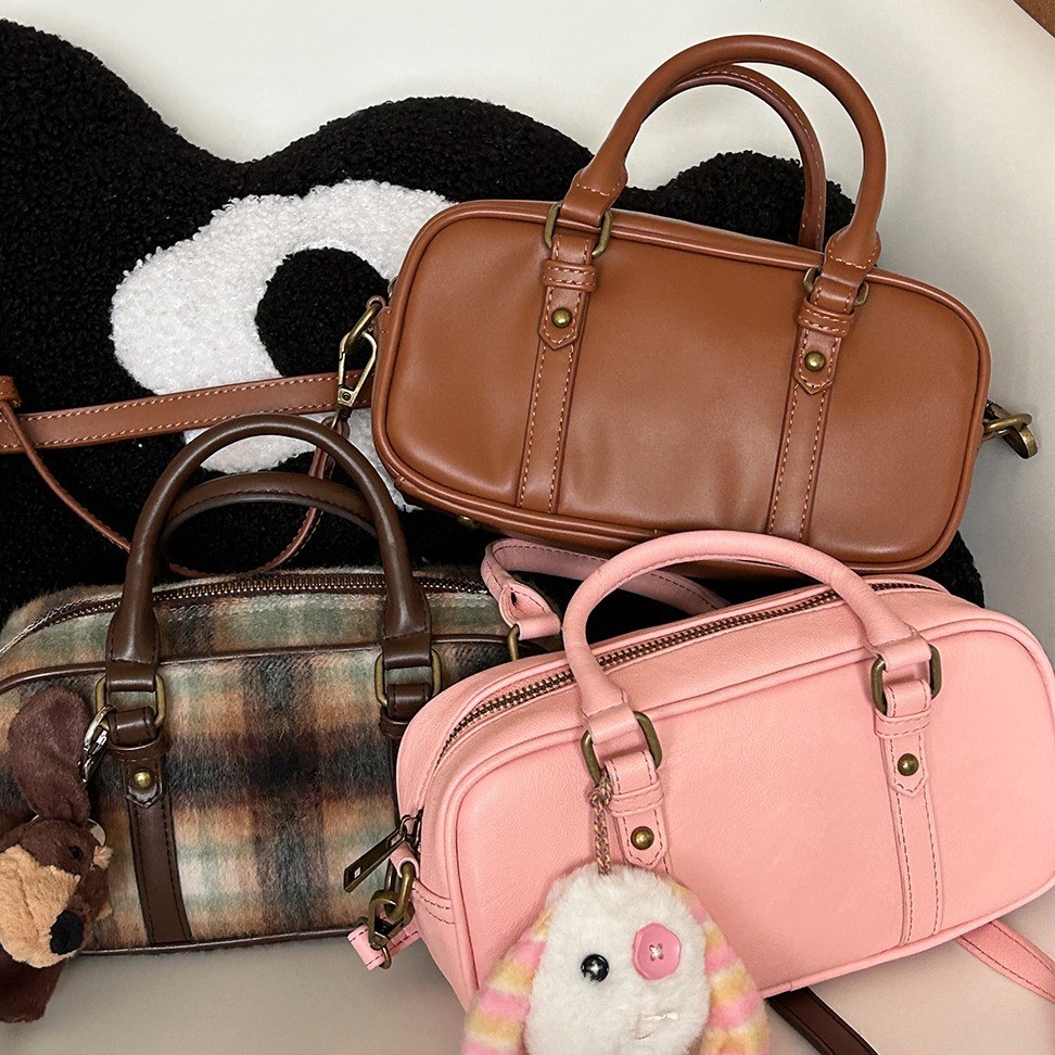 ฤดูใบไม้ร่วง/ฤดูหนาว Retro College Hairy Casual Boston BAG