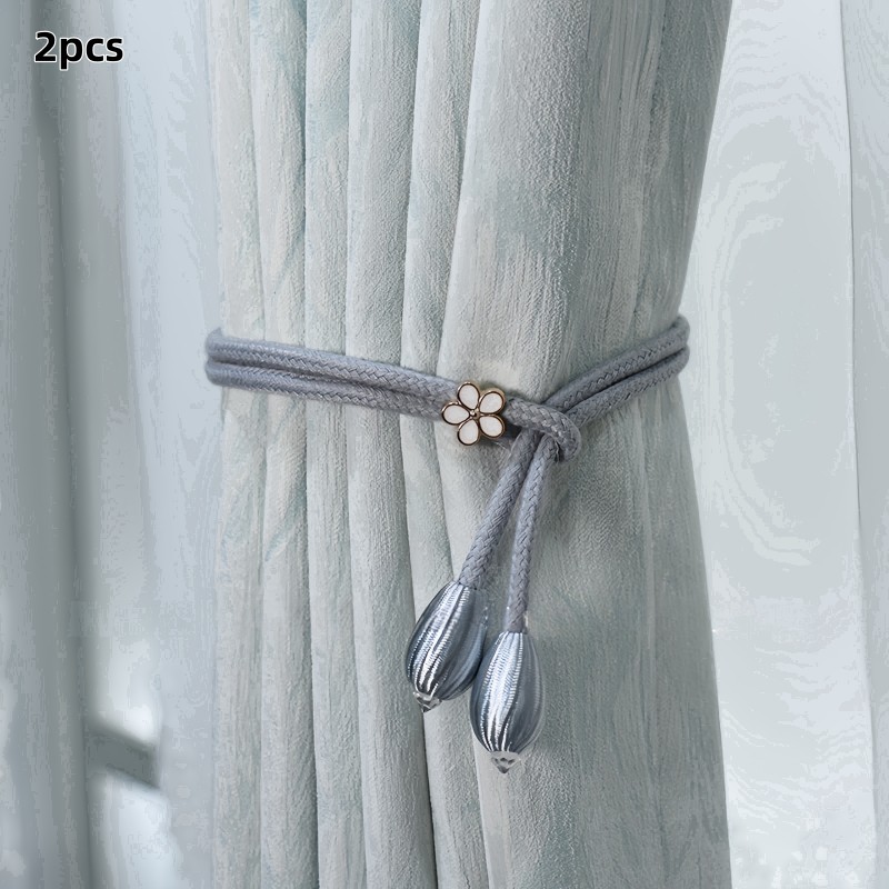 แนะนำ ผ้าม่าน (2 ชิ้น) ผ้า Oxford ทนทานลายดอกไม้ผ้า Tiebacks – ออกแบบดอกไม้เล็กๆมีสไตล์สําหรับผ้าม่านหนักและเชียร์ – เชือกผูกผ้าม่านที่ทนทานสําหรับตกแต่งบ้านที่หรูหรา ราคาพิเศษ มีเก็บเงินปลายทาง