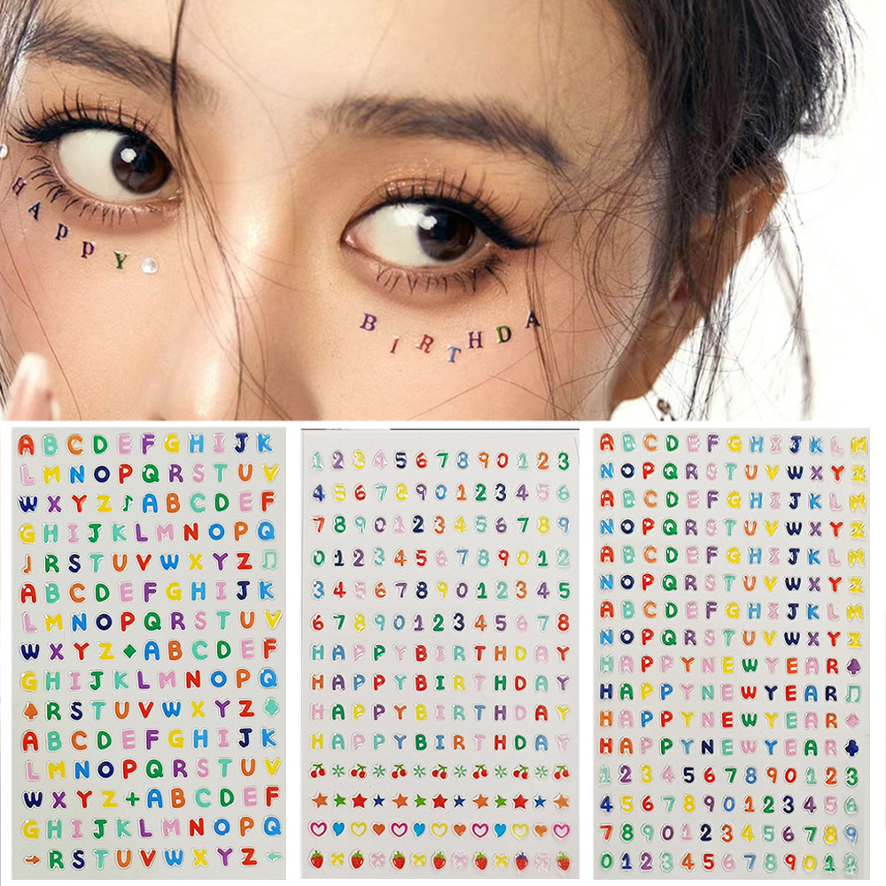 สติกเกอร์ใบหน้าศิลปะแต่งหน้าอัลตินัมน่ารักหวานกาวตนเองตกแต่งวันเกิด