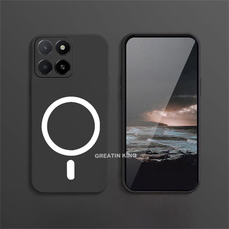 สําหรับ Honor X5b GFY-LX2/X5b Plus GFY-LX2P เคสโทรศัพท์สีดํา Matte Soft TPU กรณีไร้สายชาร์จสติกเกอร์