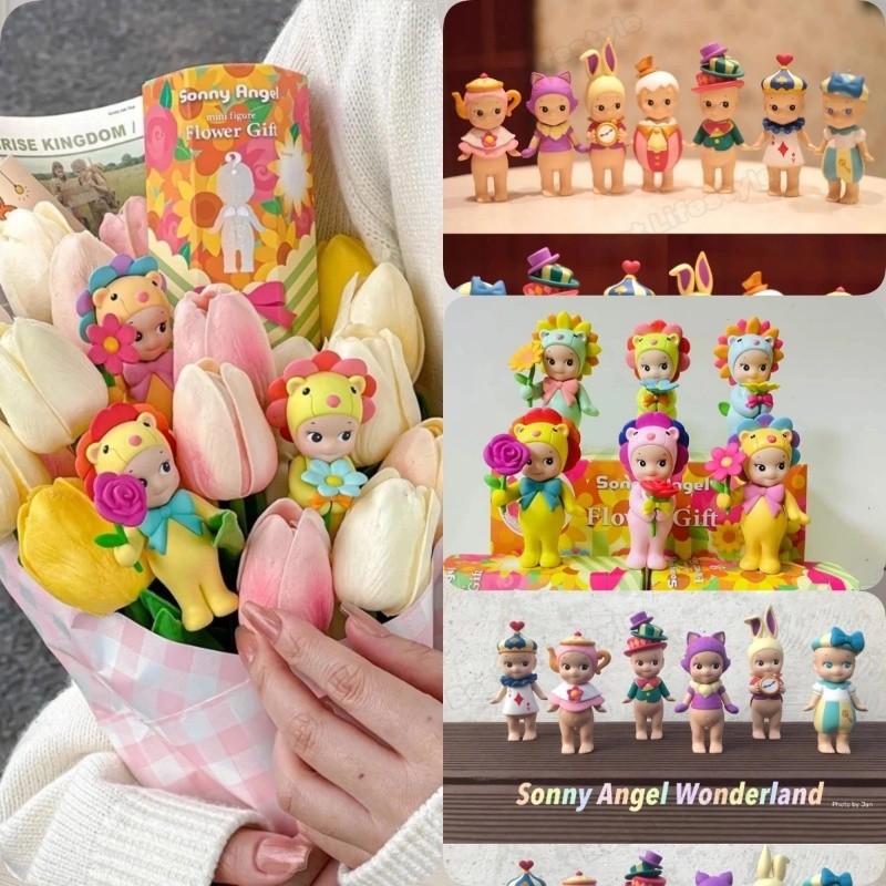 ของขวัญดอกไม้คุณภาพสูง Sony Angel Hippie Collection ของเล่นสุ่มชุดกล่องของขวัญวันเกิดน่ารักหลายรูปทร