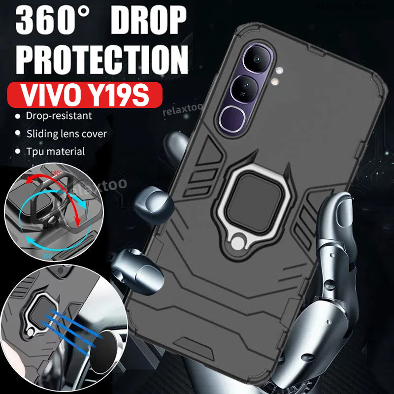 Vivoy19s สําหรับ VIVO Y19S Y18S Y18 Y19 S VIVOY18S VIVOY19S 5G 4G โลหะแม่เหล็กผู้ถือแหวน Stent Hard 