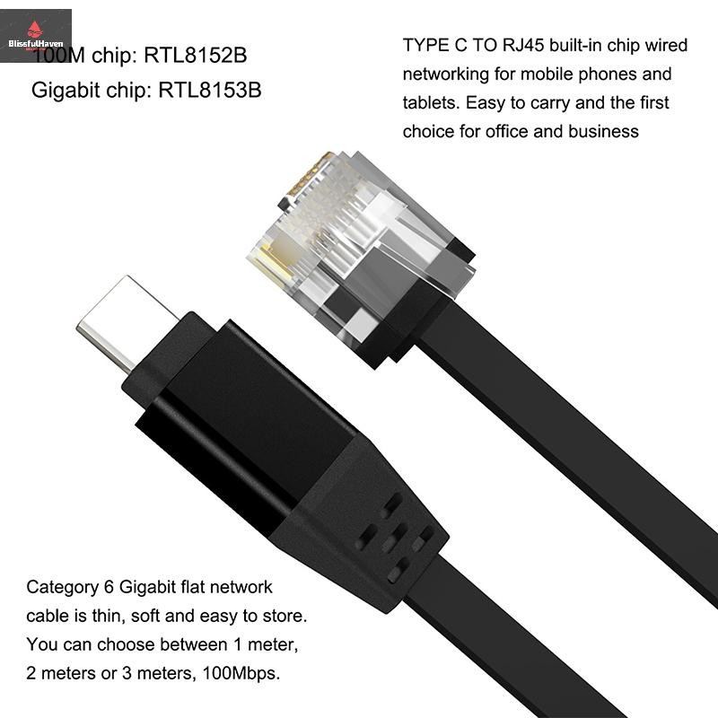 Cod 1000m Type-C TO RJ45 Connecg สายโทรศัพท์อะแดปเตอร์เครือข่ายแบบมีสายสําหรับ IPhone สําหรับ Ipad แล็ปท็อปแท็บเล็ตสําหรับ Samsung Huawei Xiaomi ใหม่