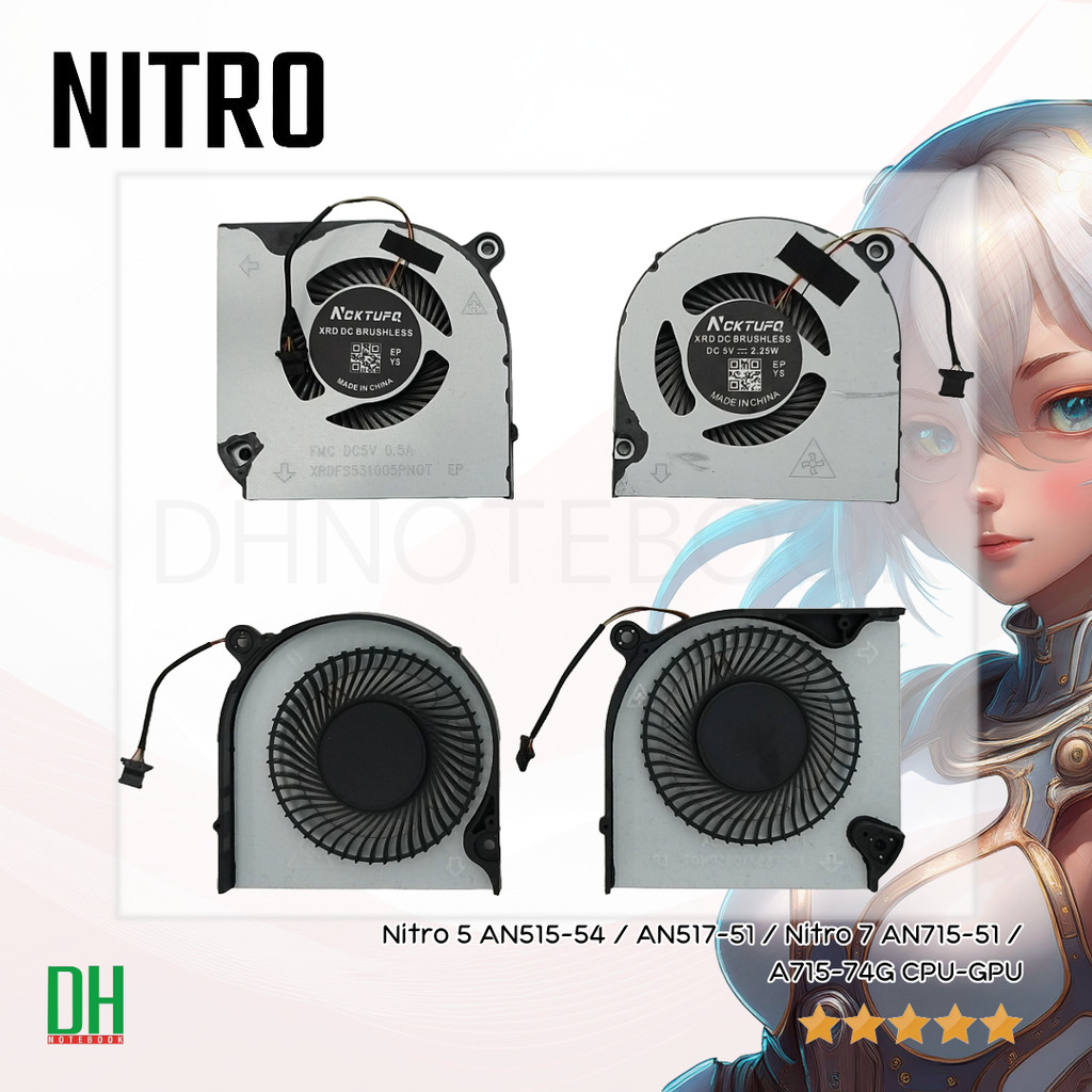 พัดลมโน๊ตบุ๊ค ACER Nitro 5 AN515-54 AN517-51 Nitro 7 AN715-51 / A715-74G เป็นคู่ ซ้าย-ขวา CPU-GPU