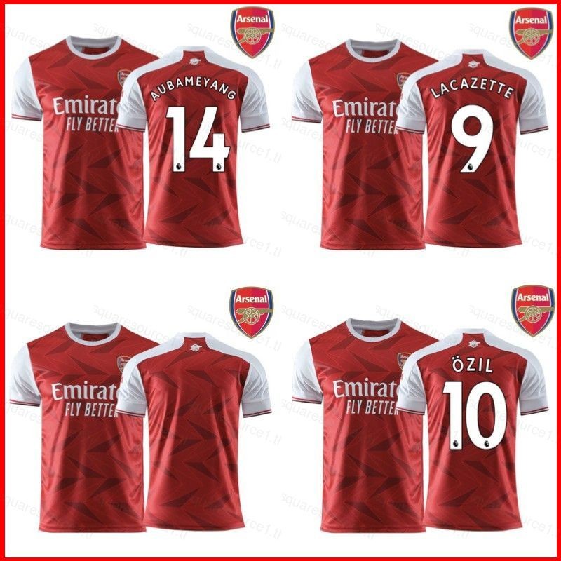 Sqt 2020-2021 Arsenal Home เสื้อฟุตบอล Lacazette Ozil Aubameyang TShirt เสื้อกีฬาเสื้อฟุตบอล Unisex 