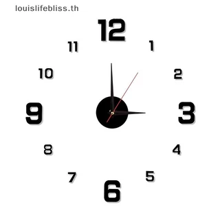 Louislifebliss นาฬิกาแขวน DIY สําหรับโฮมออฟฟิศ Frameless โมเดิร์น 3D นาฬิกาแขวนกระจกสติกเกอร์โรงแรมออกแบบตกแต่งห้องโรงเรียนใหม่