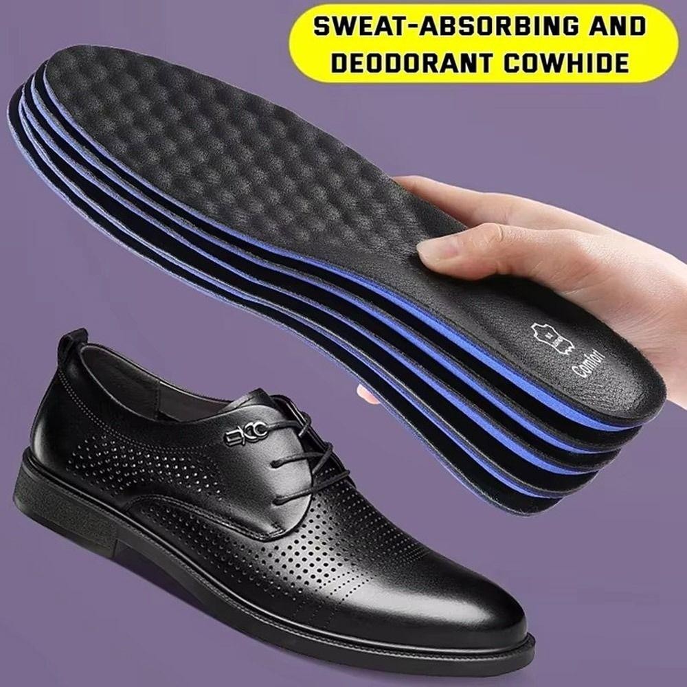 Lonmi 1 คู่รองเท้าหนัง Insoles, Arch สนับสนุน Deodorization Cowhide รองเท้า Pad, อัพเกรด Comfort Shock-absord Insole รองเท้าวิ่งใส่