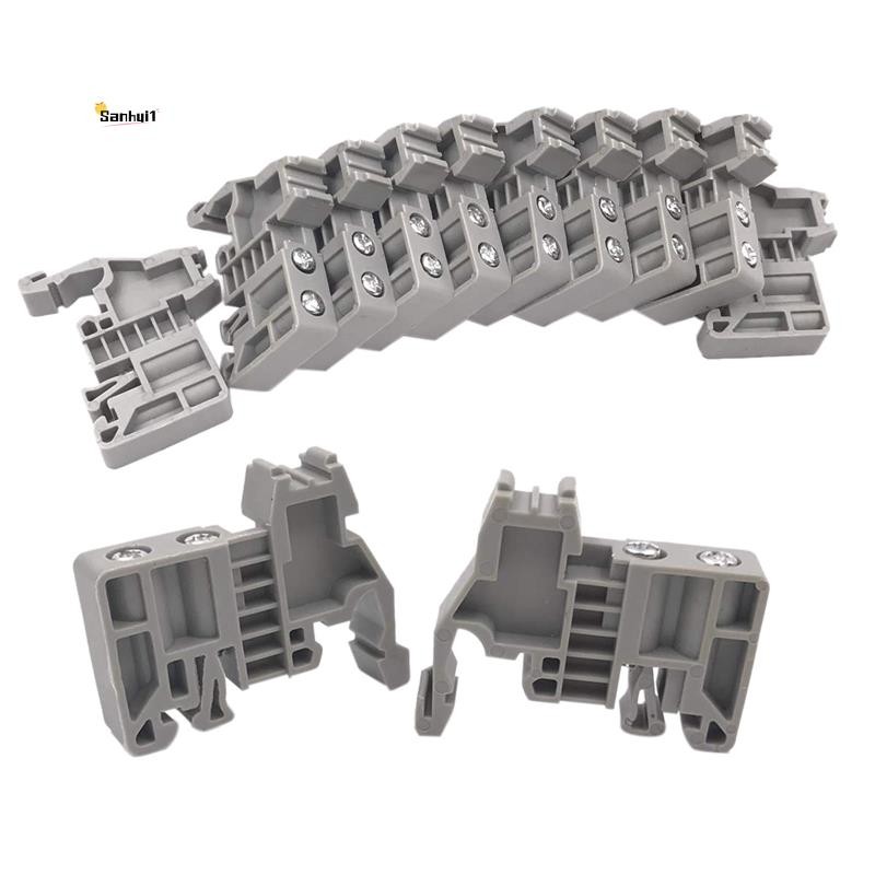 E/uk Din Rail Terminal Blocks End Stopper Bracket สีเทา,ขั้วต่อบล็อกขั้วต่อ (แพ็ค 100 ชิ้น)