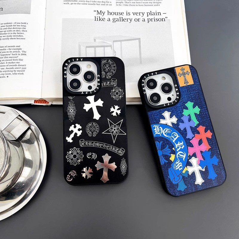 แบรนด์อินเทรนด์ Crow Heart Cross CASETi โทรศัพท์มือถือสําหรับ iPhone Air 11 12 13 14 15 16 17 Pro Max XR XS XS MAX 13mini 14PLUS กระจกคุณภาพสูงรวมทุกอย่างเคสโทรศัพท์ป้องกันการล่มสลาย