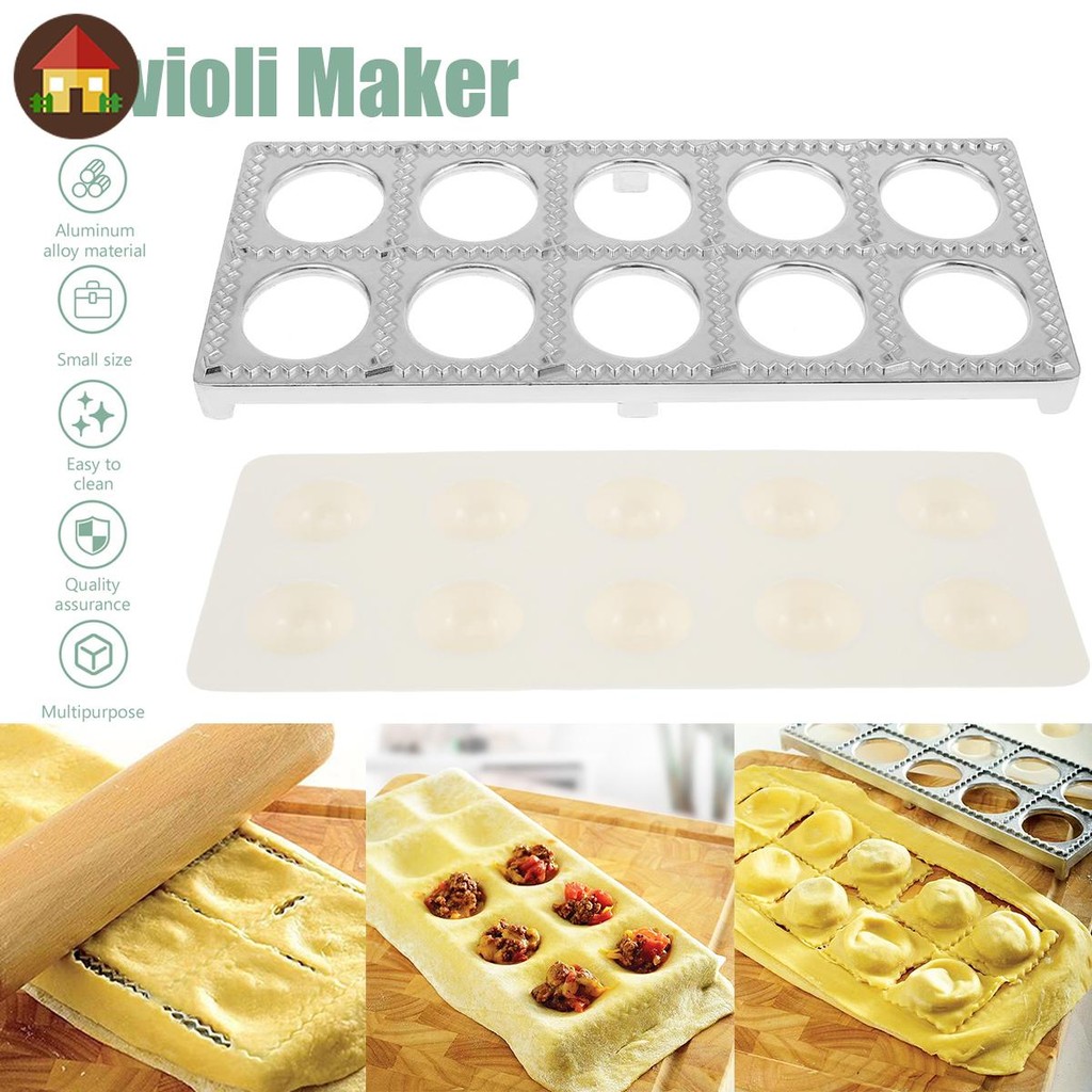 Ravioli Maker 10 หลุมปลอดภัย Ravioli กดแม่พิมพ์พรีเมี่ยมอิตาเลี่ยน Pelmeni Maker แม่พิมพ์สําหรับ Hom