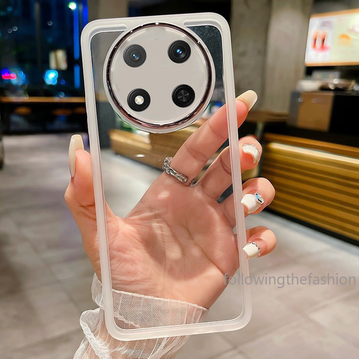 ปลอกสําหรับ Honor X9c 5G X9 C 2024 X9C BA 4G 5G Honor X9d X9D 2025 กล้องเลนส์ป้องกัน Soft TPU โปร่งใสขอบแฟชั่นเคสโทรศัพท์กันกระแทกฝาหลัง